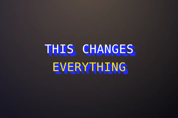 Arcade caption style: 8-bit pixel type with a chunky stepped shadow