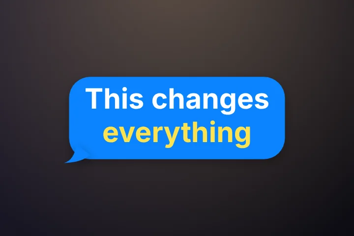 Chat Bubble caption style: Each caption pops in as a text message
