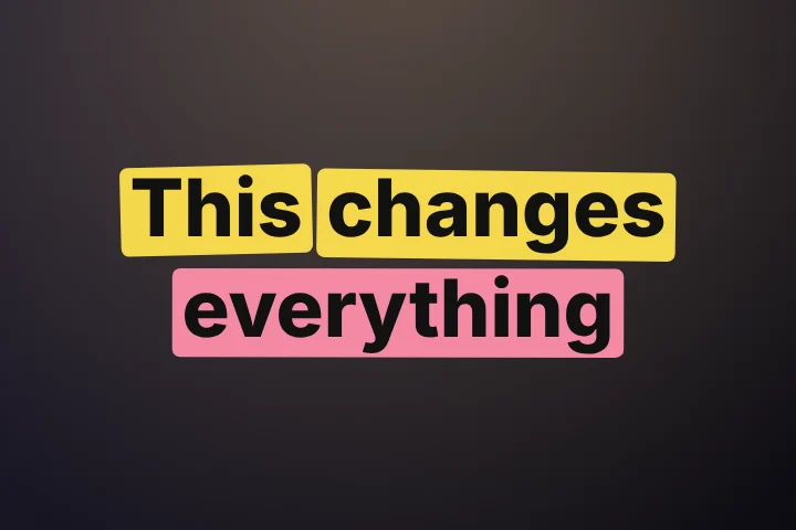 Highlighter caption style: A marker swipes across every word as it’s spoken