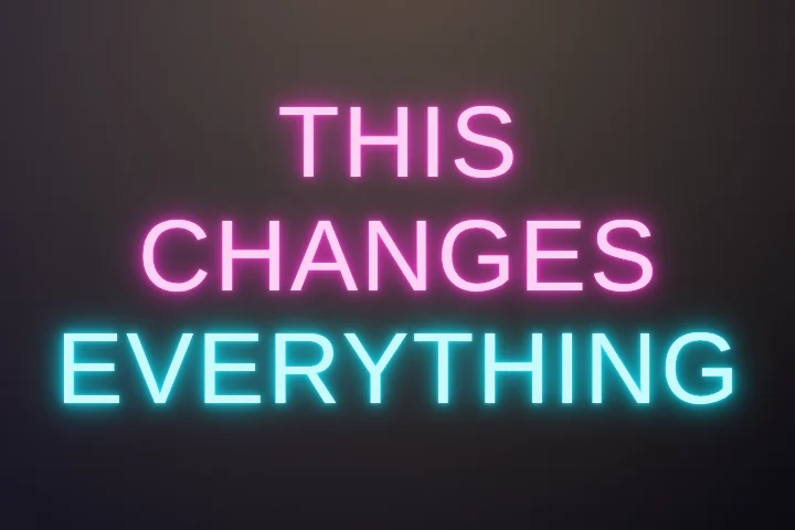 Neon caption style: Neon tubes that flicker to life word by word