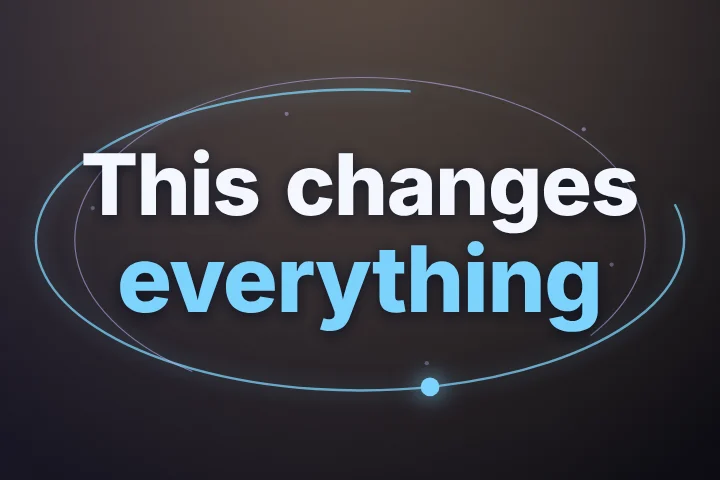 Orbit caption style: A luminous orbit circles the phrase and catches the live word