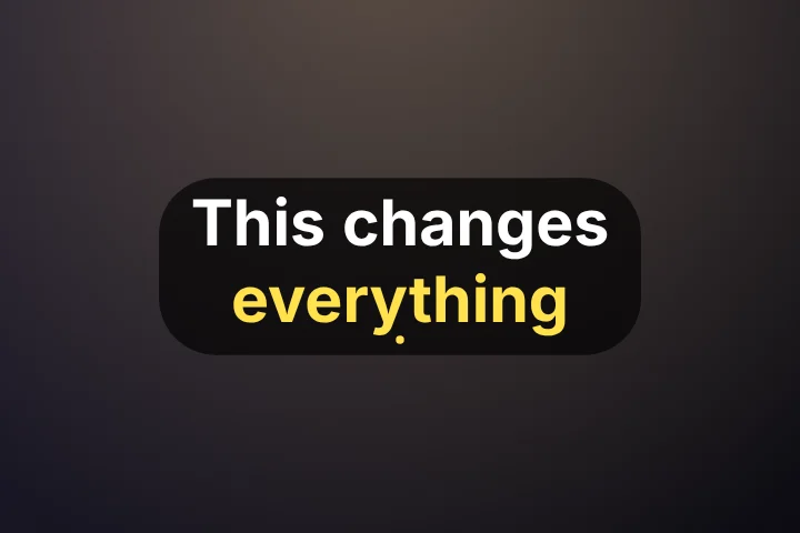 Podcast caption style: A quiet pill that fills in as you talk. Made for talking heads