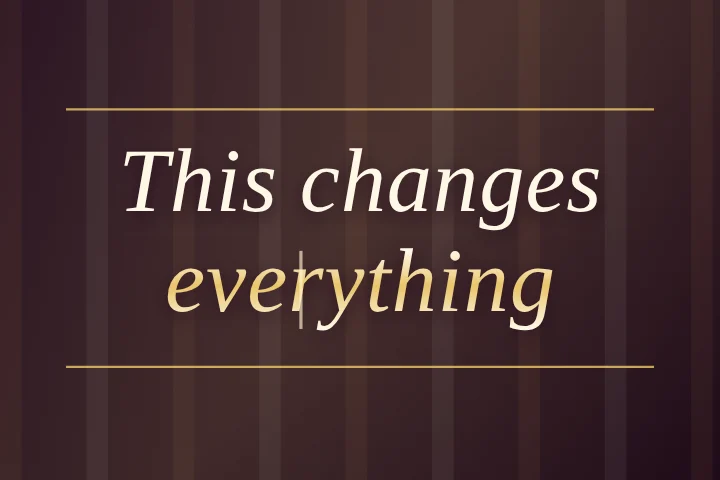 Velvet caption style: A rich velvet title card with a warm foil shimmer on every live word